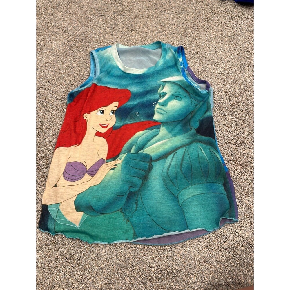 Hot Topic Disney The Little Mermaid Ariel & Eric Statue Sheer Tank Top S
